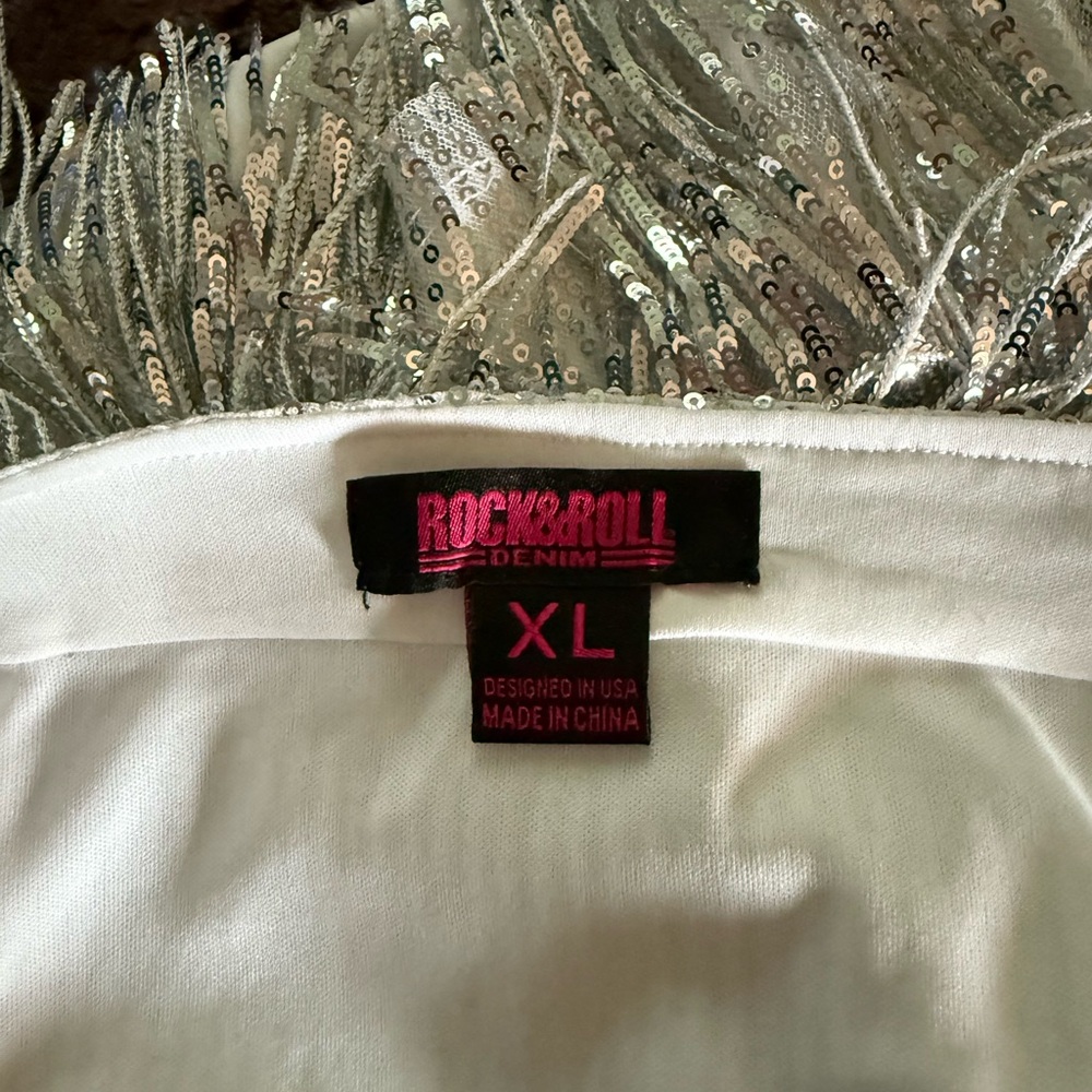 Glamorous Silver Fringe Mini Skirt - Picture 4 of 4